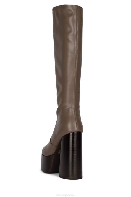 Jeffrey Campbell timewarp NDHB773 laarzen van knie tot dij donker taupe vrouwen