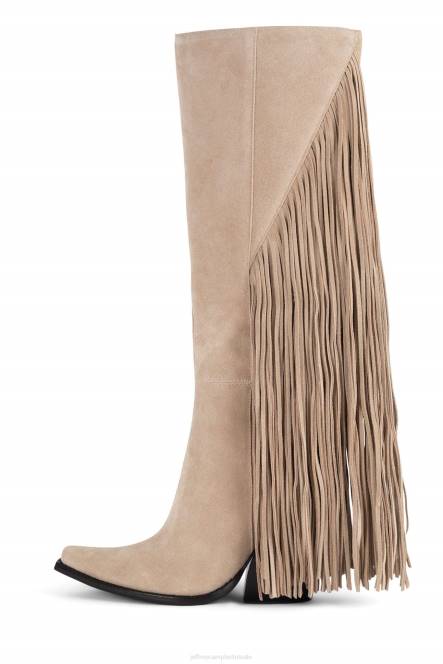 Jeffrey Campbell vee NDHB824 laarzen van knie tot dij beige suède vrouwen