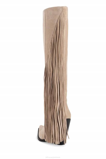 Jeffrey Campbell vee NDHB824 laarzen van knie tot dij beige suède vrouwen
