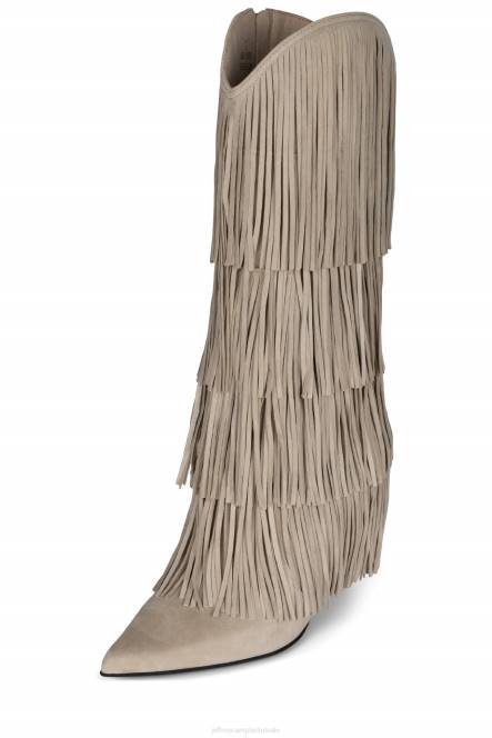 Jeffrey Campbell wild paard NDHB772 laarzen van knie tot dij beige suède vrouwen