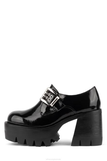 Jeffrey Campbell mislukking NDHB901 platform boot zwart gekreukt patent vrouwen