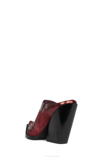 Jeffrey Campbell arendton NDHB910 westerse laarzen rood metallic rood suède vrouwen