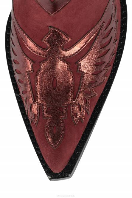 Jeffrey Campbell arendton NDHB910 westerse laarzen rood metallic rood suède vrouwen