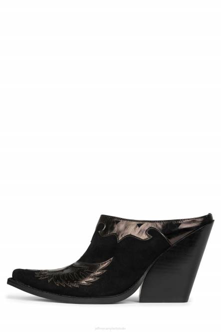 Jeffrey Campbell arendton NDHB912 westerse laarzen zwart suède zwart metallic vrouwen