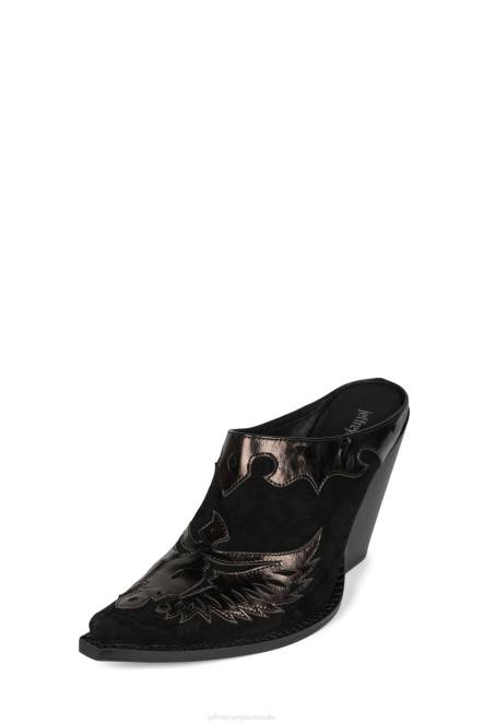 Jeffrey Campbell arendton NDHB912 westerse laarzen zwart suède zwart metallic vrouwen