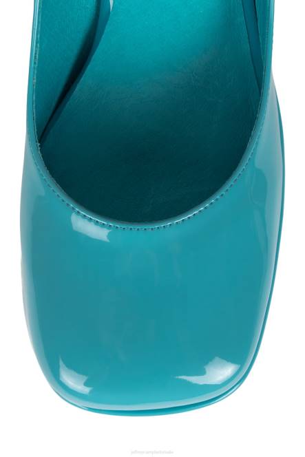 Jeffrey Campbell Yazmin NDHB1275 platform pomp aquamarijn patent vrouwen