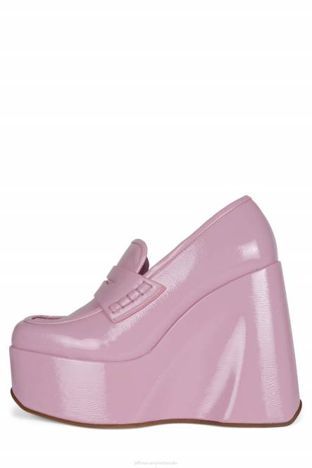 Jeffrey Campbell blok NDHB1269 platform pomp roze gekreukt patent vrouwen
