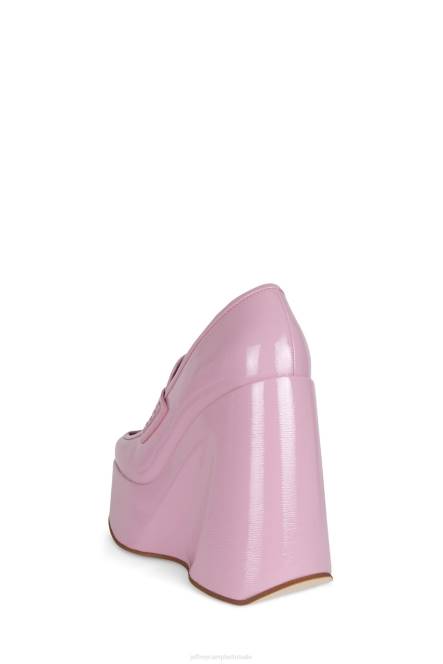 Jeffrey Campbell blok NDHB1269 platform pomp roze gekreukt patent vrouwen