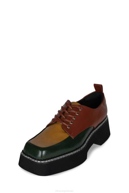 Jeffrey Campbell boek NDHB1261 platform pomp groene mosterd multi vrouwen