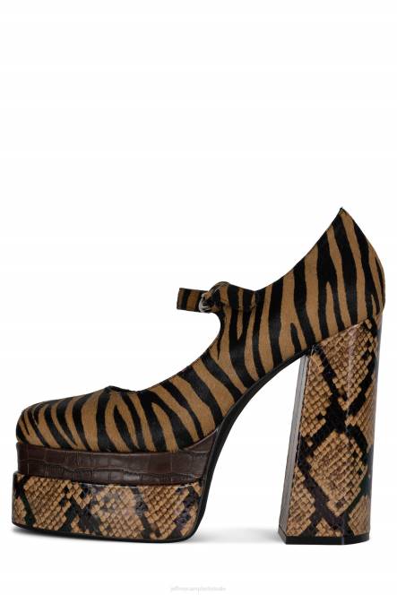 Jeffrey Campbell chillen-f NDHB1279 platform pomp beige zebra multi vrouwen