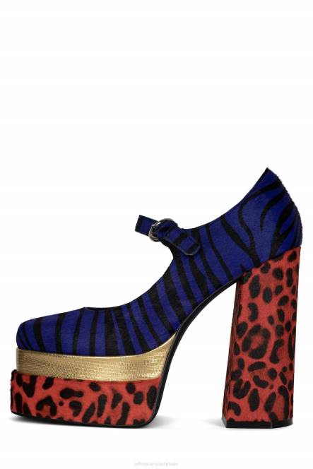 Jeffrey Campbell chillen-f NDHB1280 platform pomp dierenprint combi vrouwen