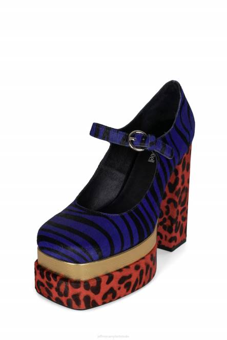 Jeffrey Campbell chillen-f NDHB1280 platform pomp dierenprint combi vrouwen
