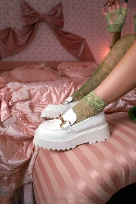 Jeffrey Campbell geschoold NDHB1242 platform pomp witte doos vrouwen