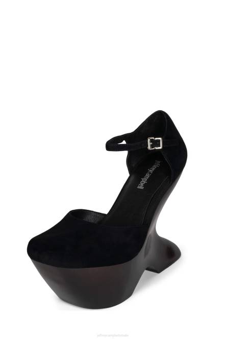 Jeffrey Campbell harmonie NDHB1273 platform pomp zwart suède vrouwen