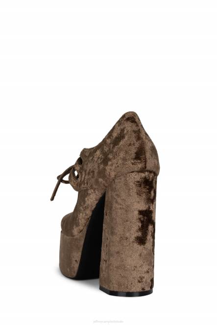 Jeffrey Campbell jara NDHB1295 platform pomp taupe geplet fluweel vrouwen