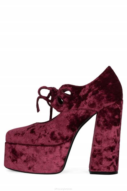 Jeffrey Campbell jara NDHB1296 platform pomp rood geplet fluweel vrouwen