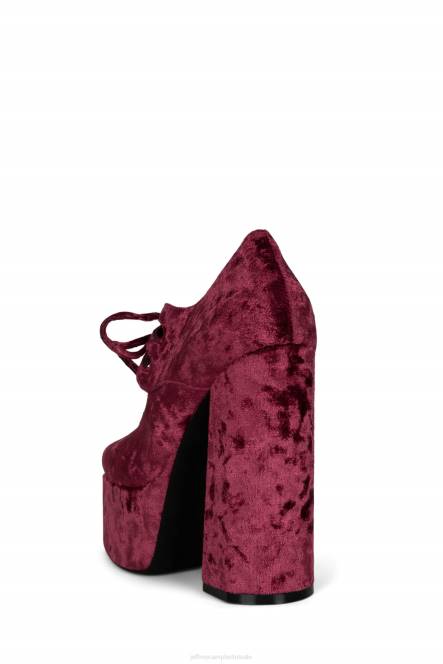 Jeffrey Campbell jara NDHB1296 platform pomp rood geplet fluweel vrouwen