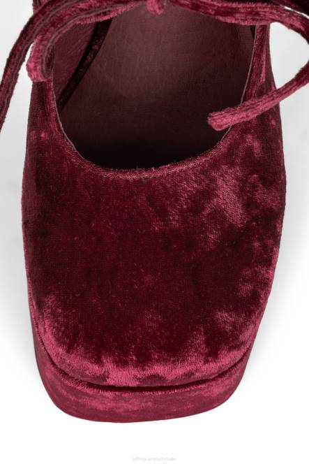 Jeffrey Campbell jara NDHB1296 platform pomp rood geplet fluweel vrouwen