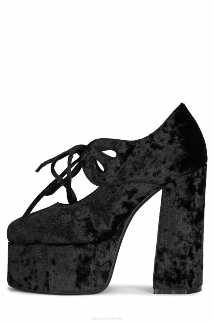 Jeffrey Campbell jara NDHB1297 platform pomp zwart geplet fluweel vrouwen
