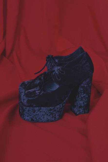 Jeffrey Campbell jara NDHB1297 platform pomp zwart geplet fluweel vrouwen