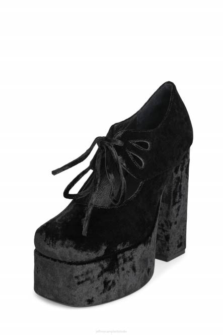 Jeffrey Campbell jara NDHB1297 platform pomp zwart geplet fluweel vrouwen