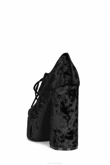 Jeffrey Campbell jara NDHB1297 platform pomp zwart geplet fluweel vrouwen