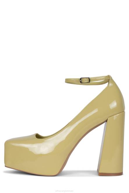 Jeffrey Campbell lekker NDHB1308 platform pomp licht olijf patent vrouwen