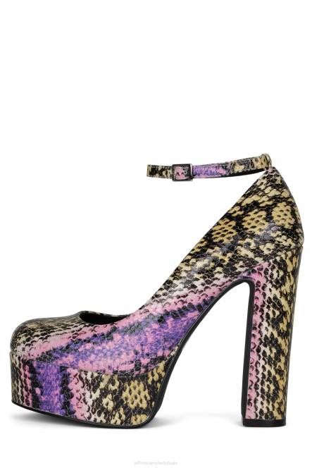 Jeffrey Campbell oké NDHB1298 platform pomp paars gele slangencombinatie vrouwen