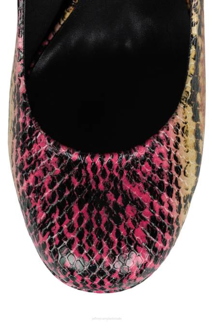 Jeffrey Campbell oké NDHB1299 platform pomp fuchsia oranje slangencombinatie vrouwen
