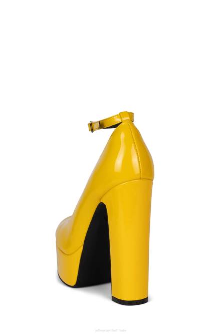 Jeffrey Campbell oké NDHB1300 platform pomp geel patent vrouwen