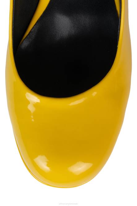Jeffrey Campbell oké NDHB1300 platform pomp geel patent vrouwen