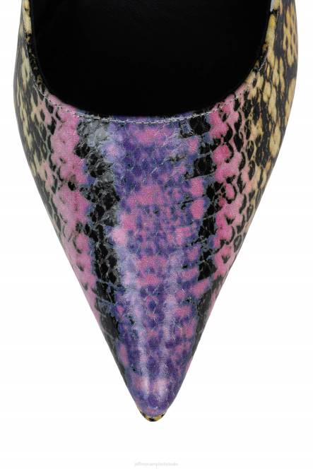 Jeffrey Campbell siouxsie-m NDHB1289 platform pomp paars gele slang vrouwen