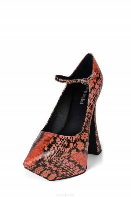 Jeffrey Campbell siouxsie-m NDHB1290 platform pomp oranje roze slang vrouwen