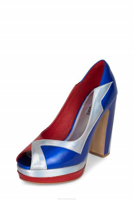 Jeffrey Campbell slechte gurl NDHB1303 platform pomp rood blauw combi vrouwen