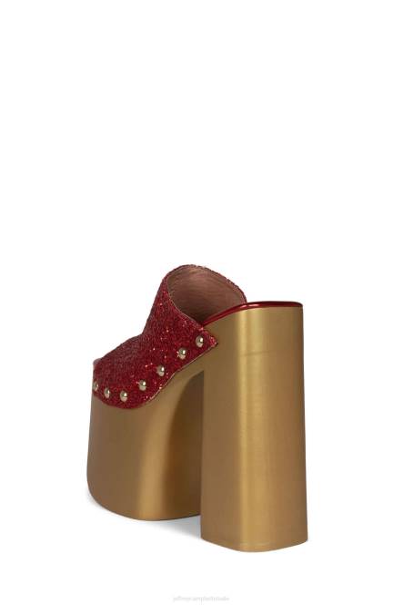 Jeffrey Campbell 2-hoog NDHB1096 platform sandaal rood glitter goud vrouwen