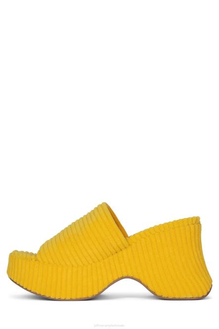 Jeffrey Campbell 6tien-2 NDHB40 platform sandaal gele streep badstof vrouwen