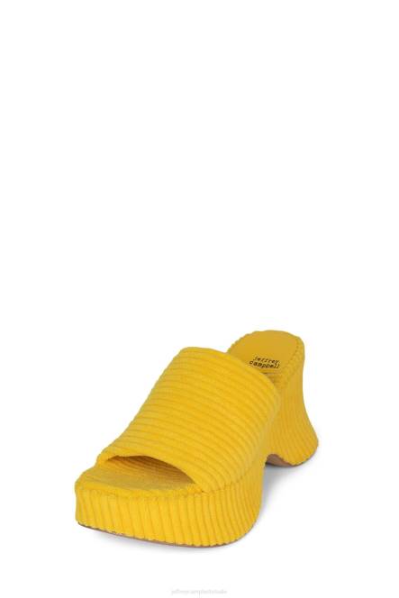 Jeffrey Campbell 6tien-2 NDHB40 platform sandaal gele streep badstof vrouwen