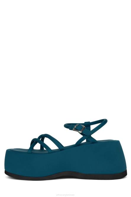 Jeffrey Campbell Gloeien NDHB251 platform sandaal blauwgroen neopreen vrouwen