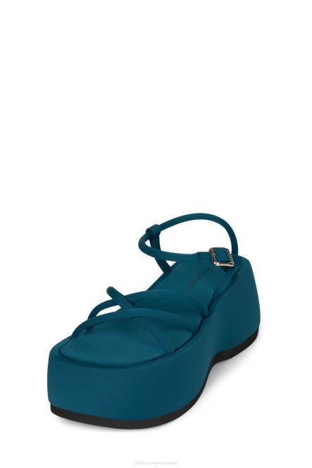 Jeffrey Campbell Gloeien NDHB251 platform sandaal blauwgroen neopreen vrouwen