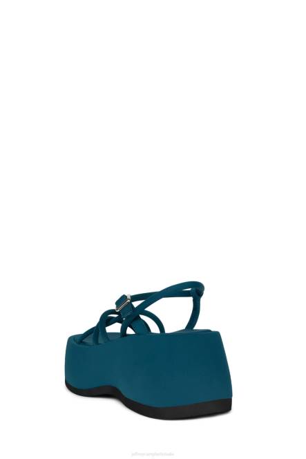 Jeffrey Campbell Gloeien NDHB251 platform sandaal blauwgroen neopreen vrouwen