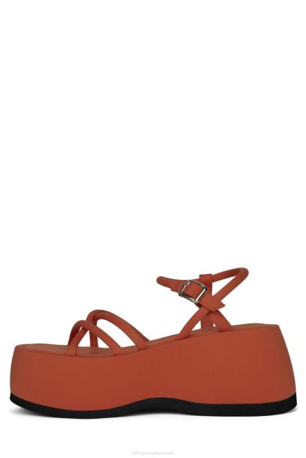 Jeffrey Campbell Gloeien NDHB252 platform sandaal oranje neopreen vrouwen