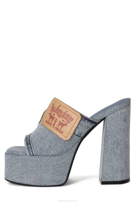 Jeffrey Campbell achterzak NDHB935 platform sandaal lichtblauwe denim tan vrouwen
