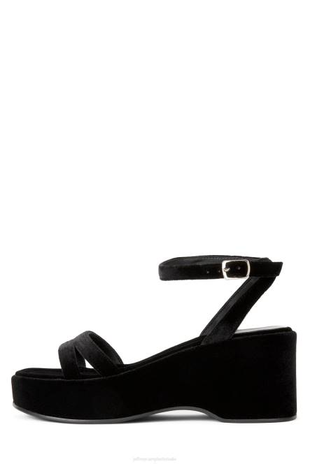 Jeffrey Campbell activeren NDHB931 platform sandaal zwart geplet fluweel vrouwen