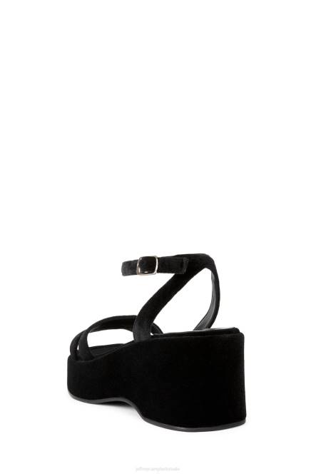 Jeffrey Campbell activeren NDHB931 platform sandaal zwart geplet fluweel vrouwen