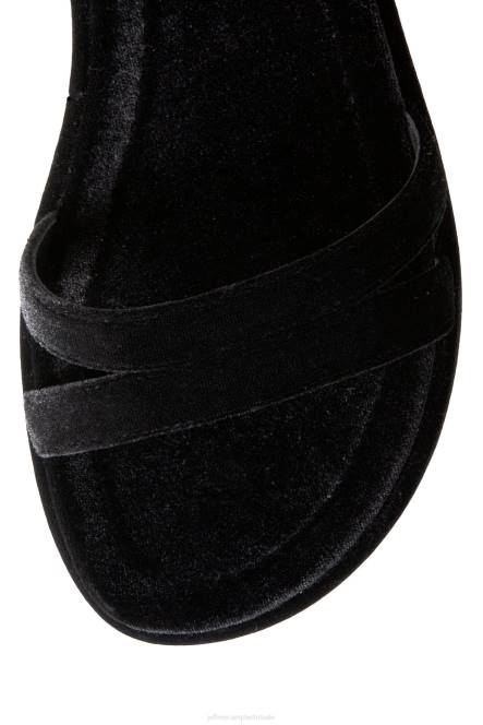 Jeffrey Campbell activeren NDHB931 platform sandaal zwart geplet fluweel vrouwen