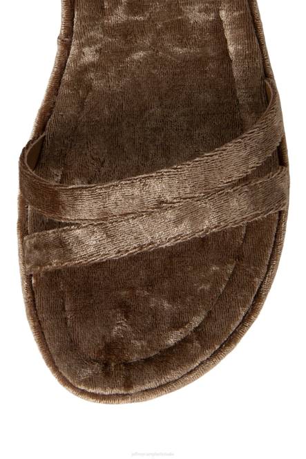 Jeffrey Campbell activeren NDHB932 platform sandaal stoffig bruin geplet fluweel vrouwen