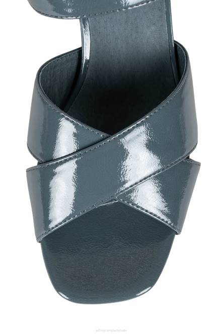 Jeffrey Campbell amma-st NDHB1093 platform sandaal stoffig blauw gekreukt patent vrouwen