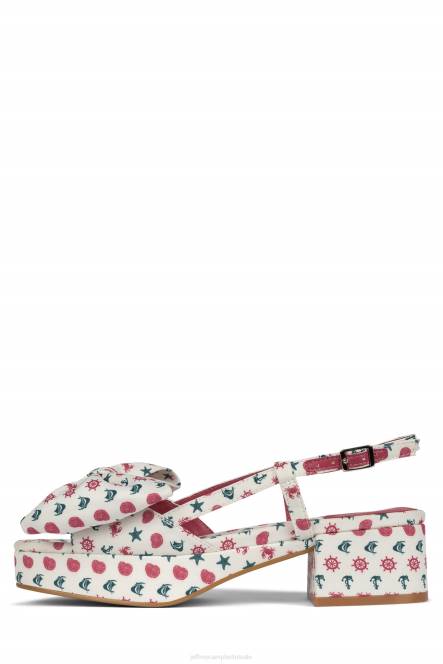 Jeffrey Campbell anjer NDHB1088 platform sandaal witte nautische print vrouwen