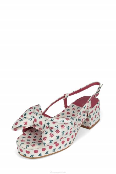 Jeffrey Campbell anjer NDHB1088 platform sandaal witte nautische print vrouwen