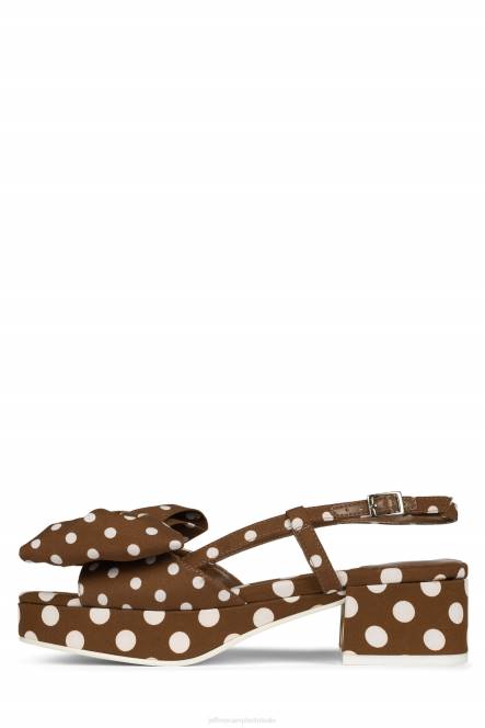Jeffrey Campbell anjer NDHB1089 platform sandaal bruin witte stip vrouwen